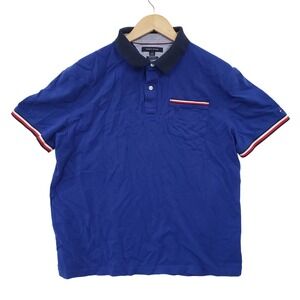 Tommy Hilfiger Mens Blue Short Sleeve Polo Shirt XL Classic Preppy Sporty Casual